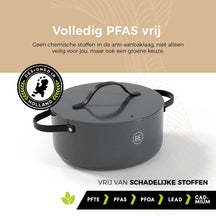 BE Living Casserole with Lid - Ø 24 cm - Ceramic non-stick coating - Suitable for all heat sources - Grey