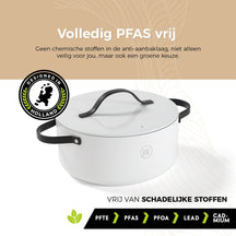 BE Living Casserole with Lid - Ø 28 cm -. Ceramic non-stick coating - Suitable for all heat sources - White