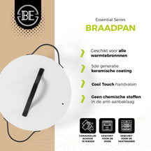 BE Living Casserole with Lid - Ø 28 cm -. Ceramic non-stick coating - Suitable for all heat sources - White