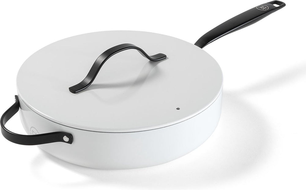 BE Living sauté pan with Lid - Ø 28cm - Ceramic non-stick coating - PFAS free - Suitable for all heat sources - White