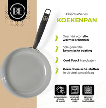 BE Living Frying pan - Ø 28 cm -. Ceramic non-stick coating - PFAS free - Suitable for all heat sources - Grey