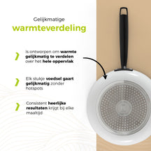 BE Living Frying pan - Ø 30 cm -. Ceramic non-stick coating - PFAS free - Suitable for all heat sources - White