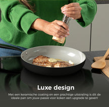 BE Living Frying pan - Ø 30 cm -. Ceramic non-stick coating - PFAS free - Suitable for all heat sources - Black