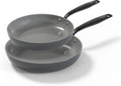 BE Living Frying pan set - Ø 24 & 28 cm - Ceramic non-stick coating - Suitable for all heat sources - Gray