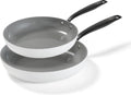 BE Living Frying pan set - Ø 24 & 28 cm - Ceramic non-stick coating - Suitable for all heat sources - White