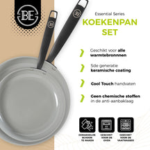 BE Living Frying pan set - Ø 24 & 28 cm - Ceramic non-stick coating - Suitable for all heat sources - White