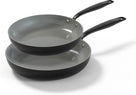 BE Living Frying pan set - Ø 24 & 28 cm - Ceramic non-stick coating - Suitable for all heat sources - Black