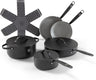 BE Living Cookware set - 12-piece - Essential - Ceramic non-stick coating - Suitable for all heat sources - Black