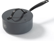 BE Living sauce pan with Lid - Ø 18cm - Ceramic non-stick coating - PFAS free - Suitable for all heat sources - Grey