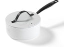 BE Living sauce pan with Lid - Ø 18cm - Ceramic non-stick coating - PFAS free - Suitable for all heat sources - White