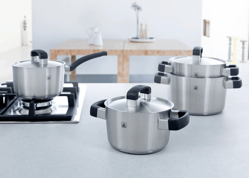 BK Cookware Set Conical Cool Stainless Steel 5-piece - Cooking pots ø 16, 18, 20, 24 cm & Saucepan ø 16 cm