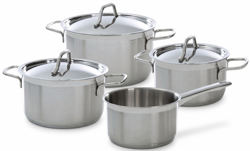 BK Cookware Set Marmite Stainless Steel 4-piece - Cooking pots ø 16, 18, 20 & Saucepan 16cm 