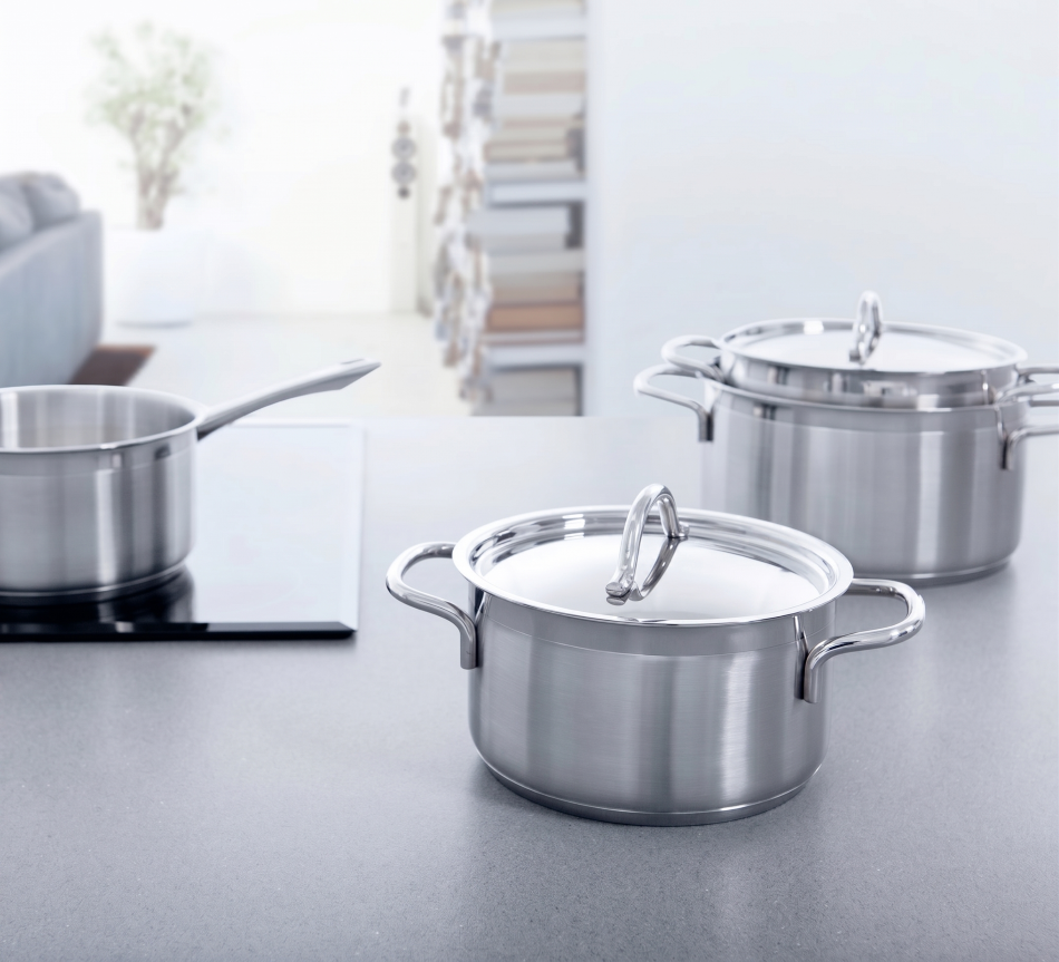 BK Cookware Set Marmite Stainless Steel 4-piece - Cooking pots ø 16, 18, 20 & Saucepan 16cm 