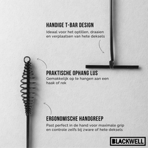 Blackwell Lid Lifter for Casserole - Dutch Oven - Black Steel - 42 cm