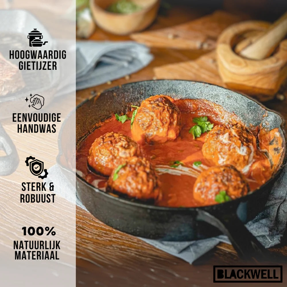 Blackwell Cast Iron Frying Pan Set / Skillets ø 16, 20 & 25 cm - without non-stick coating
