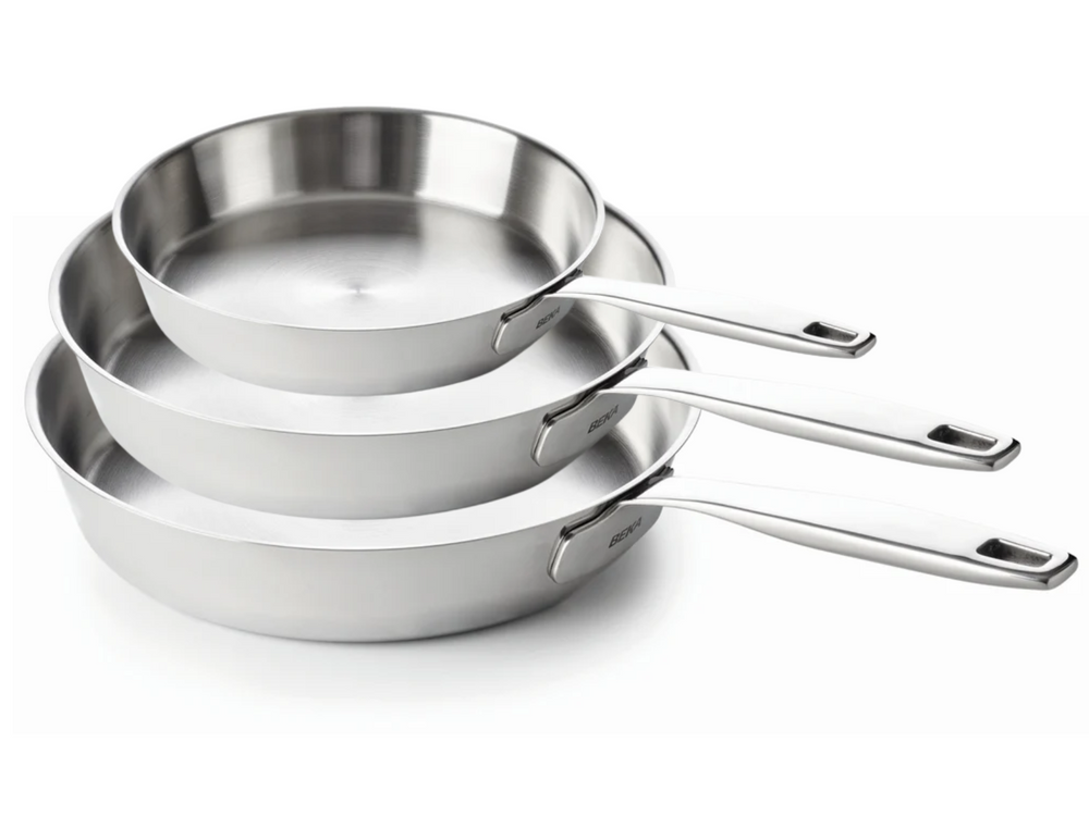 Beka Frying Pan Set Maestro Stainless Steel - ø 20, 24 & 28 cm - without non-stick coating - suitable for all heat sources