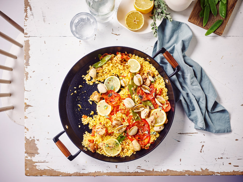 BEKA Frying Pan with 2 Side Handles Mandala Cast Iron ø 36 cm - ceramic non-stick coating - suitable for all heat sources