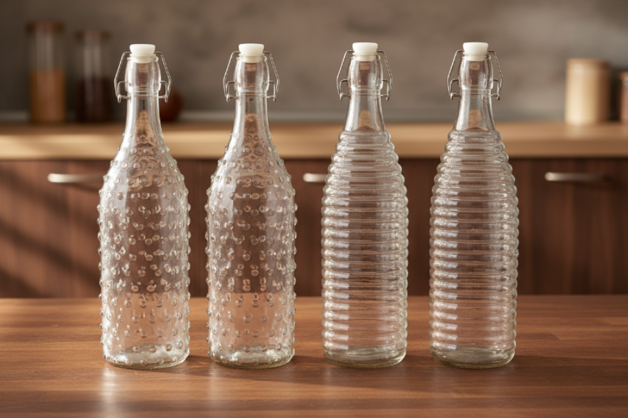 Cookinglife Clip Bottles Dots & Lines - 1 Liter - 4 pieces