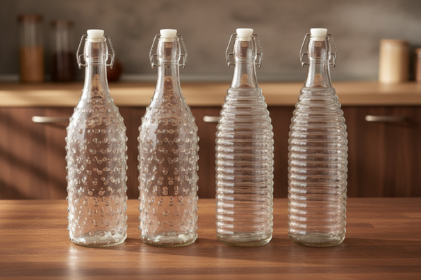 Cookinglife Clip Bottles Dots & Lines - 1 Liter - 4 pieces