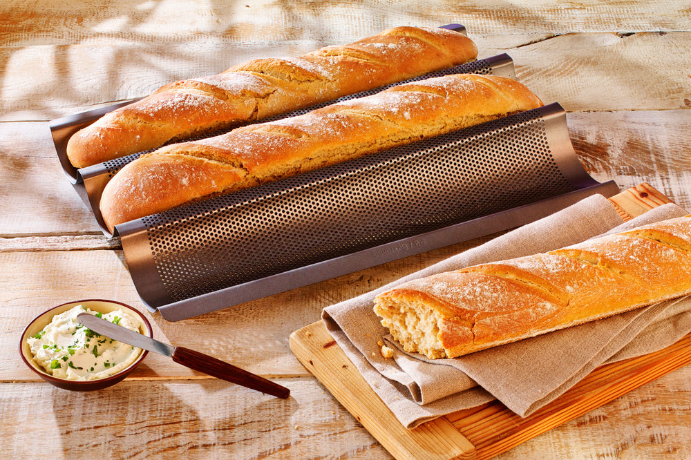 Birkmann Baguette mold / Baking tray Laib & Seele for 3 Baguettes