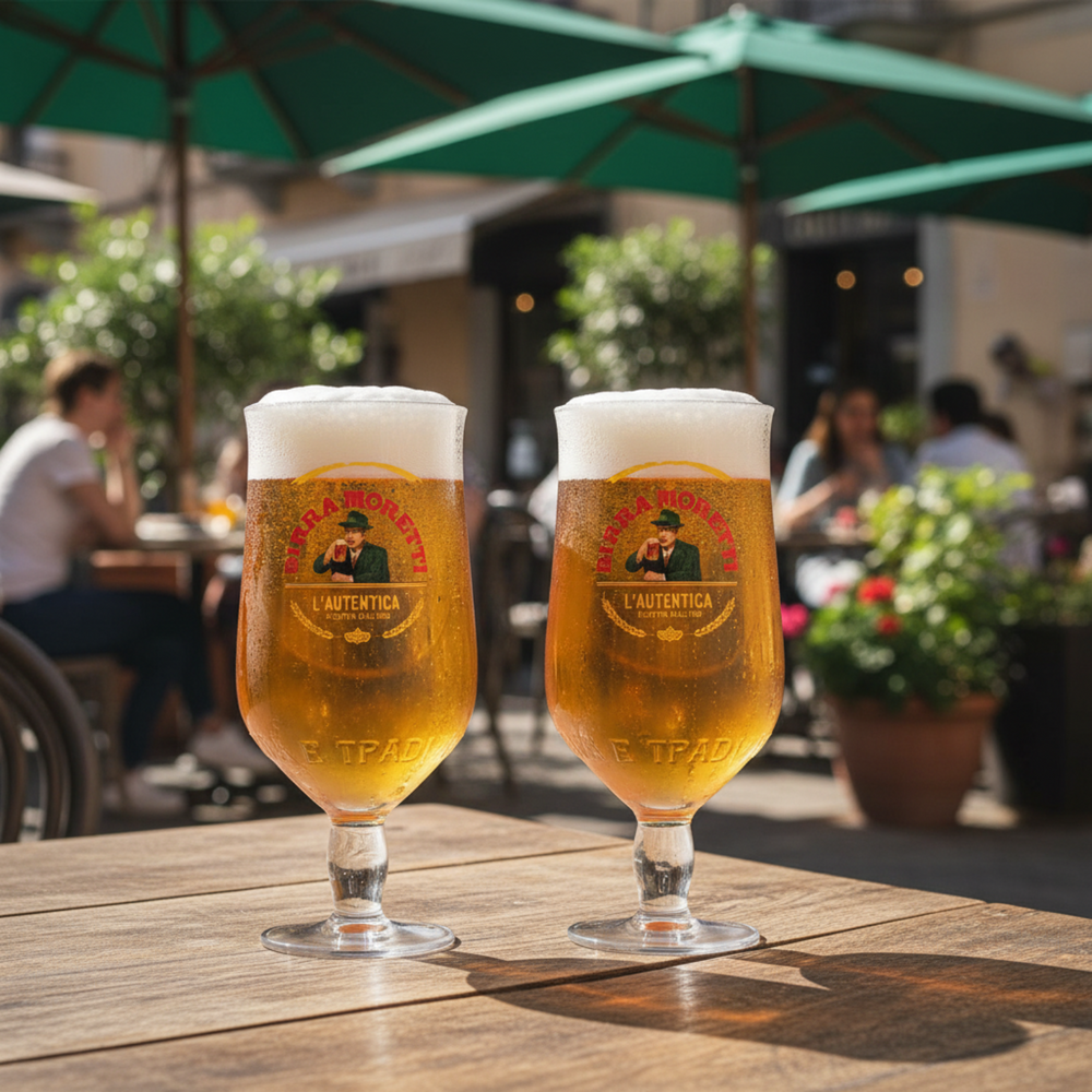 Birra Moretti Beer Glasses 250 ml - 2 pieces