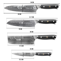 Blackwell Knife Set Damascus 4-piece + FREE Blackwell Cutting Board 40 x 30 x 4 cm