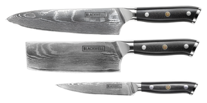 Blackwell Knife Set (Chef's knife + vegetable knife + office knive) ) - Japanese style - 67 layers damask steel - VG10 - 3 piece