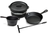 Blackwell Dutch Oven BBQ set Cast Iron - Casserole + Lifter, Frying Pan ø 20 cm & Sauce Pan 18 cm - 4 Pieces