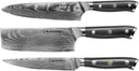 Blackwell Knife Set (Chef's knife + vegetable knife + office knive) ) - Japanese style - 67 layers damask steel - VG10 - 3 piece