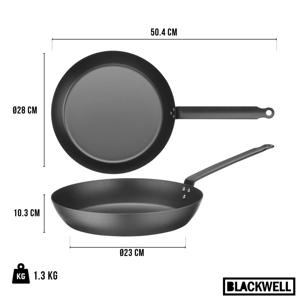 Blackwell Frying Pan Set Carbon Steel ø 24 & 28 cm - without non-stick coating