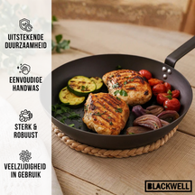 Blackwell Frying Pan Set Carbon Steel ø 24 & 28 cm - without non-stick coating