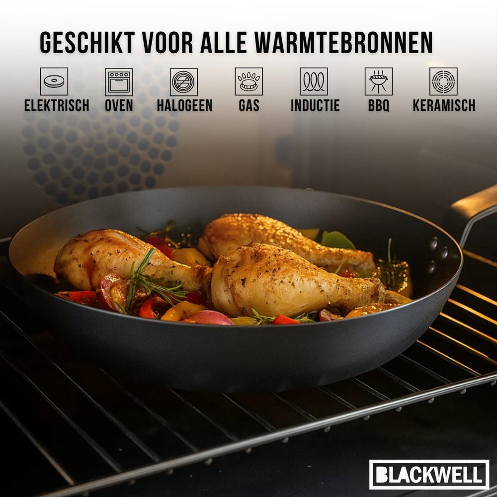Blackwell Frying Pan Set Carbon Steel ø 24 & 28 cm - without non-stick coating