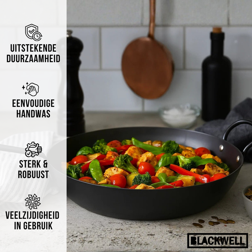 Blackwell Frying Pan with Handle Carbon Steel ø 32 cm - without non-stick coating