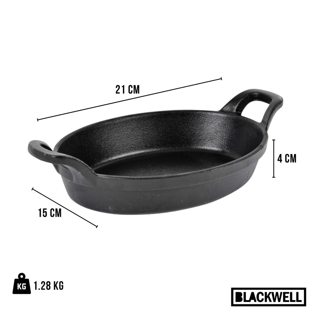 Cookinglife Oven Dish Cast Iron Oval 21 x 15 x 4 cm