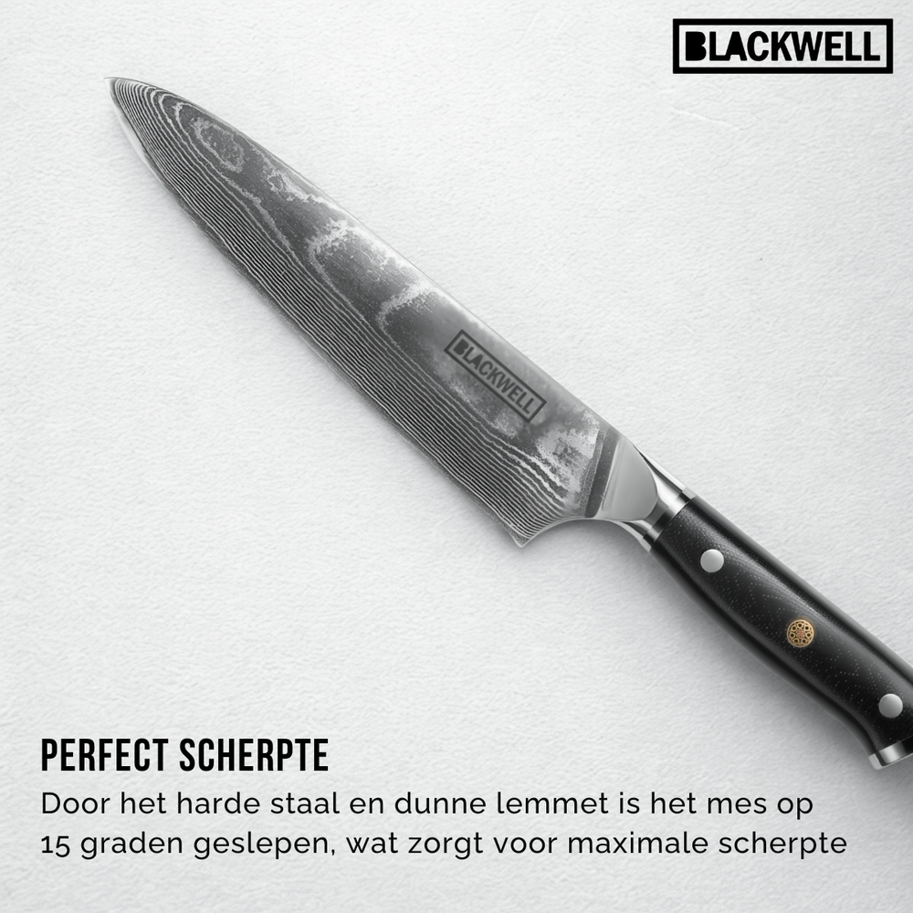 Blackwell Knife Set Damascus 4-piece + FREE Blackwell Cutting Board 40 x 30 x 4 cm