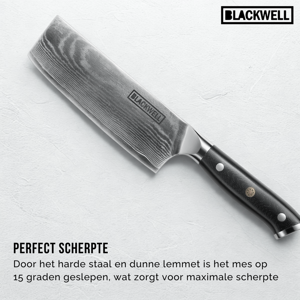 Blackwell Knife Set (Chef's knife + vegetable knife/Nakiri) - Japanese style - 67 layers damask steel - VG10 - 2-piece