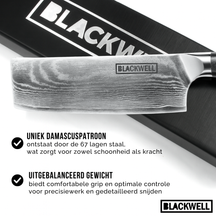 Blackwell Knife Set (Santoku knife + vegetable knife/Nakiri) - Japanese style - 67 layers damask steel - VG10 - 2-piece