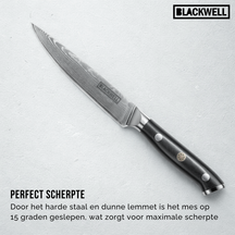 Blackwell office knive Damascus - Japanese style - 67 layers damask steel - 12.5 cm