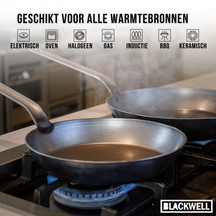 Blackwell Frying Pan Set Plate Steel - Lyonnaise Pan - ø 24 & 28 cm - without non-stick coating