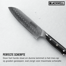 Blackwell Knife Set (Santoku knife + vegetable knife/Nakiri) - Japanese style - 67 layers damask steel - VG10 - 2-piece