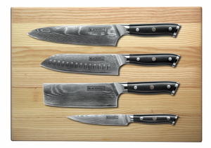 Blackwell Knife Set Damascus 4-piece + FREE Blackwell Cutting Board 40 x 30 x 4 cm