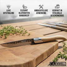 Blackwell Steak Knives Laguiole - Raw Black - Olive Wood - 6 pieces