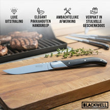 Blackwell Steak Cutlery Laguiole - Steak Knives & Forks - Pakka wood- 12 Pieces