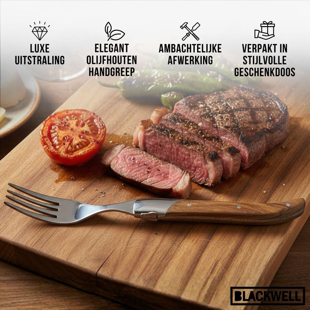 Blackwell Steak Forks Laguiole - Olive Wood - 6 Pieces