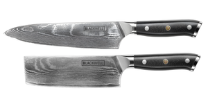 Blackwell Knife Set (Chef's knife + vegetable knife/Nakiri) - Japanese style - 67 layers damask steel - VG10 - 2-piece