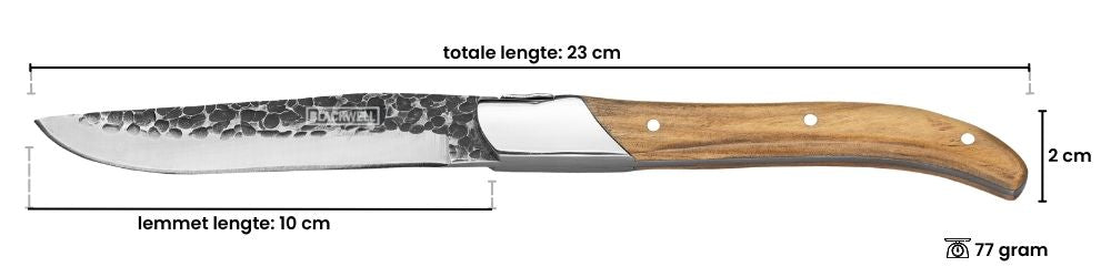 Blackwell Steak Knives Laguiole - Raw Black - Olive Wood - 6 pieces