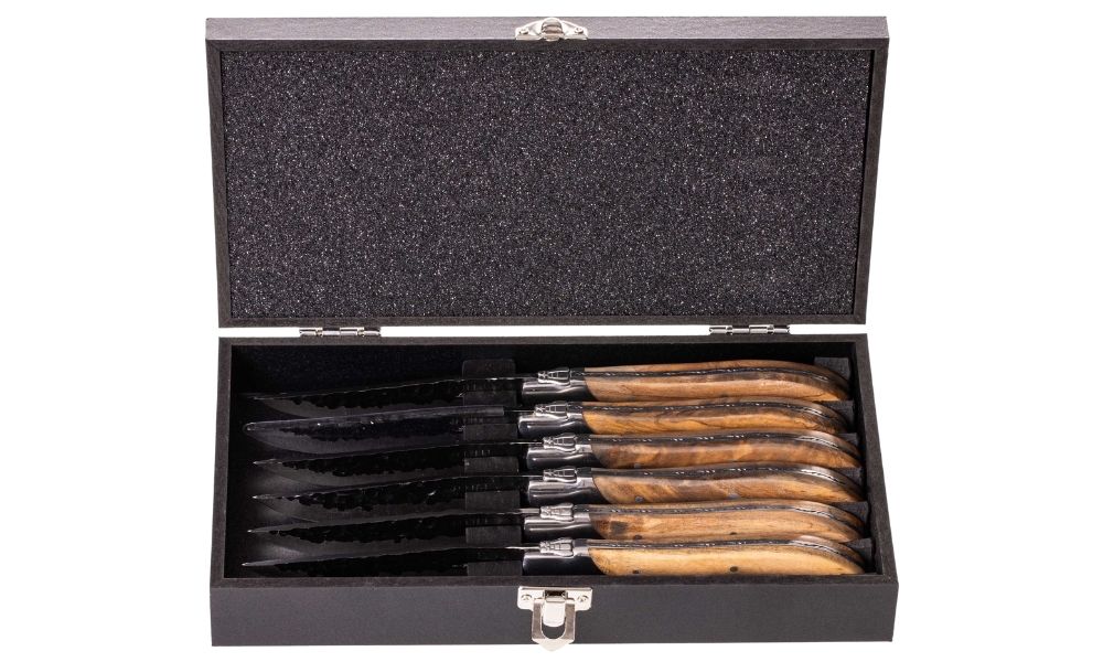 Blackwell Steak Knives Laguiole - Raw Black - Olive Wood - 6 pieces