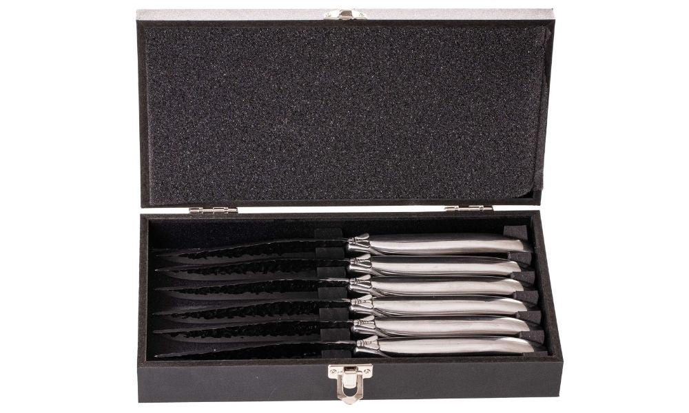 Blackwell Steak Knives Laguiole - Raw Black - Stainless Steel - 6 Pieces