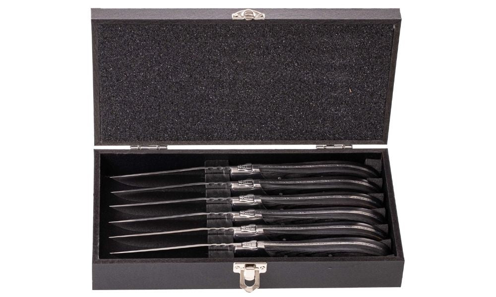 Blackwell Steak Cutlery Laguiole - Steak Knives & Forks - Pakka wood- 12 Pieces