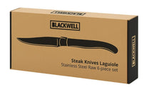 Blackwell Steak Knives Laguiole - Raw Black - Stainless Steel - 6 Pieces